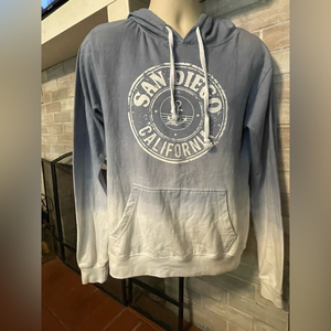 Rag wear hoodie San Diego tie die size medium blue‎ and white